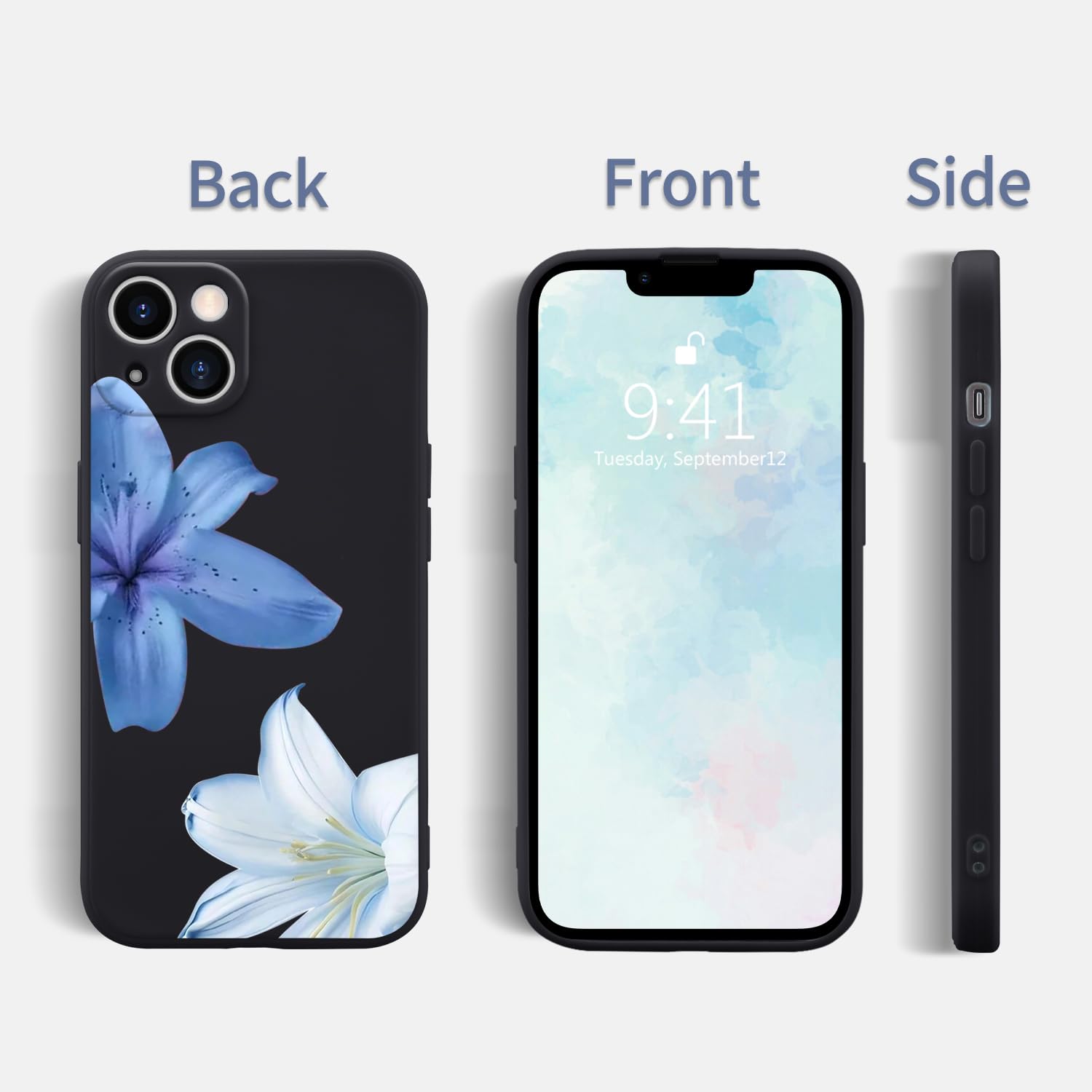 Amazon.com: Wihytec Blue&White Lily Phone Case Cover for iPhone 12